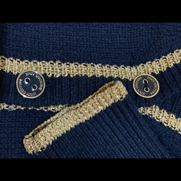 Juicy Couture Navy and Gold Cardigan Sweater ❄️ - Picture 3 of 8
